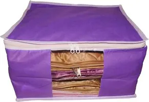 Cygnet Fashionista saree cover Quality Pack of 5 Non Woven 10inch Designer Height Saree Cover 5pcpurple saree cover(N)  (Purple)-thumb1