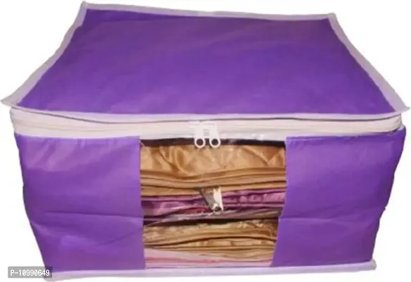 Cygnet Fashionista saree cover Quality Pack of 5 Non Woven 10inch Designer Height Saree Cover 5pcpurple saree cover(N)  (Purple)-thumb2