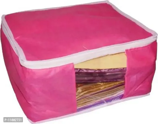 Cygnet Fashionista saree cover High Quality Pack of 1 Non Woven 10inch Designer Height Saree Cover Gift Organizer bag vanity pouch Keep saree/Suit/Travelling Pouch (Pink)-thumb0