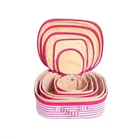 Multipurpose Set Of 5 Pc Cosmetic Storage Box Vanity Box With Makeup Kit Storage Box / Makeup Organizer Vanity Box  (Pink, White)-thumb2