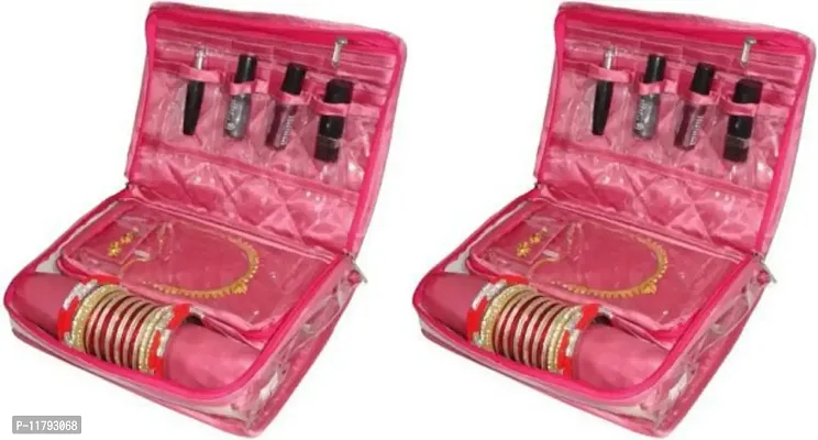 Pack of 2 Locker Jewellery box Wardrobe Organiser jewellery box, Vanity Box (Pink)-thumb0