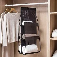 CLASSECRAFTS Pack of 2 Pcs 6 Pocket Purse Organizer Hanging Handbag Wardrobe Organizer Closet Tidy Closet Organizer Wardrobe Rack Hangers Holder For Purse Pouch Handbag Organizer-thumb3