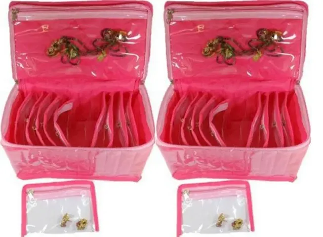 Designer Jewellery Kit Organiser With Pouches (Pack of 2)