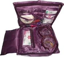 CLASSECRAFTS Pack of 1Pcs Satin Jewellery Makeup Beauty Kit Storage(Purple)-thumb1