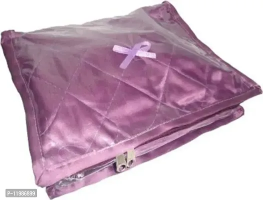 CLASSECRAFTS Pack of 1Pcs Satin Jewellery Makeup Beauty Kit Storage(Purple)-thumb3