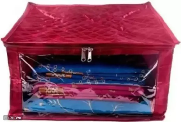 CLASSECRAFTS Saree cover High Quality Travelling Bag Pack of 1Pcs satin large(Maroon)-thumb0