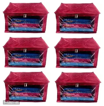CLASSECRAFTS Saree cover High Quality Travelling Bag Pack of 6Pcs satin large(Maroon)