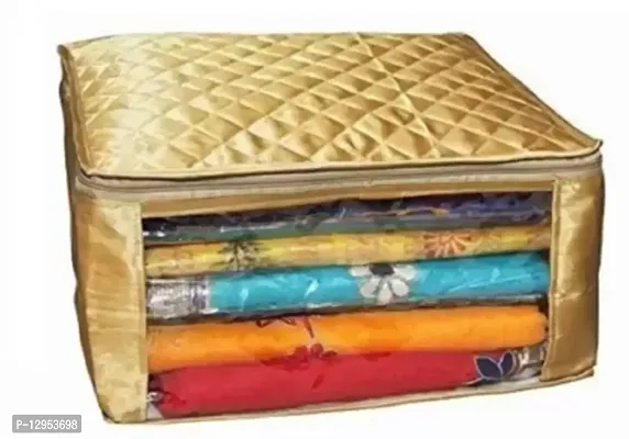 CLASSECRAFTS Saree cover High Quality Travelling Bag Pack of 1Pcs satin large(Gold)