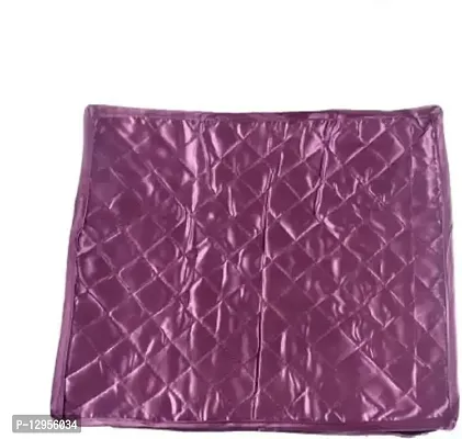 CLASSECRAFTS Saree cover High Quality Travelling Bag Pack of 4Pcs satin large(Purple)-thumb3