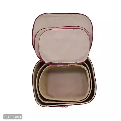 CLASSECRAFTS 3 pieces of best quality Makeup kit box Jewellery box, Vanity box, MakeUp Vanity Bag, storage Box, Multipurpose Kit, Travelling Bag Vanity Box&nbsp;&nbsp;(Pink)-thumb2