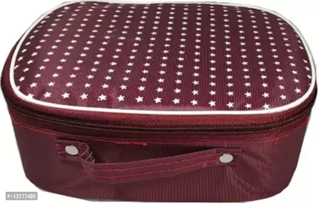 CLASSECRAFTS 3 pieces of best quality Makeup kit box Jewellery box, Vanity box, MakeUp Vanity Bag, storage Box, Multipurpose Kit, Travelling Bag Vanity Box&nbsp;&nbsp;(Maroon)-thumb2