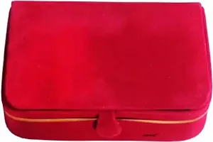 CLASSECRAFTS Pack of 5 Pieces Velvet Vanity case Ring and Earring storage travelling Folder Box Multifunction Storage Box for Girls  Women, Multipurpose Kit, Travelling Bag Vanity Box&nbsp;&nbsp;(Red)-thumb1