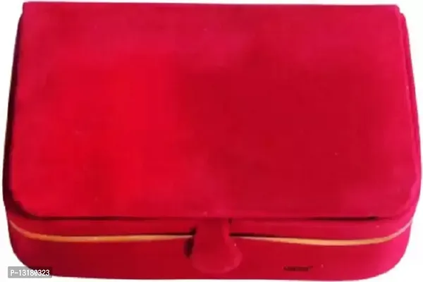 CLASSECRAFTS Pack of 6 Pieces Velvet Vanity case Ring and Earring storage travelling Folder Box Multifunction Storage Box for Girls  Women, Multipurpose Kit, Travelling Bag Vanity Box&nbsp;&nbsp;(Red)-thumb2