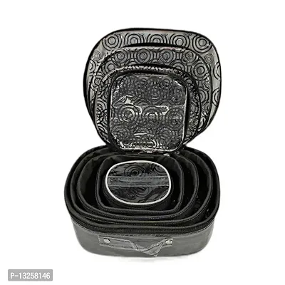 CLASSECRAFTS Combo Pack of 10 Fashi Makeup Kit box, Storage Case, Spacious interior Vanity Box  (Pink,Black)-thumb2