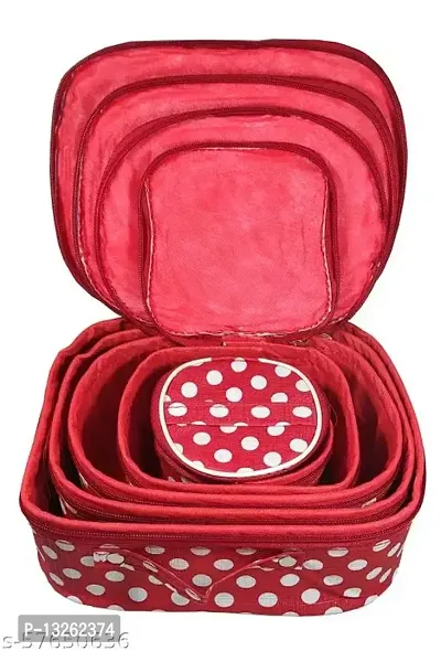 CLASSECRAFTS Combo Pack of 2 Pieces of best quality Makeup kit box Jewellery box, Vanity box, MakeUp Vanity Bag, storage Box, Multipurpose Kit, Travelling Bag Vanity Box(Red, Purple)-thumb4