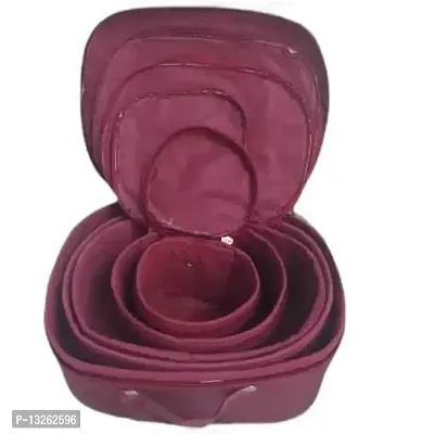 CLASSECRAFTS Combo Pack of 2 Pieces Printed Set of 5 Pcs Toiletry Shaving Makeup Bindi Bangle Socks Hanky Jewelry Organizer Vanity Box,makeup box Vanity Box  (Maroon, Purple)-thumb4
