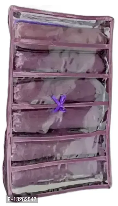 CLASSECRAFTS Pack of 1 Pieces 6rod satin bangle box,vanity box,jewellery box,makeup storage vanity box, jeweller box Vanity Box  (Purple)-thumb0