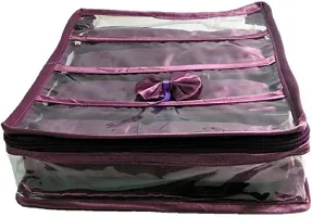 CLASSECRAFTS Pack of 1 Pieces 4rod satin bangle box,vanity box,jewellery box,makeup storage vanity box, jewellery box Vanity Box  (Purple)-thumb2