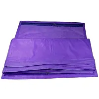 CLASSECRAFTS High Quality Travelling Bag Pack of 24Pcs Non-woven single Saree Cover Bags Storage Cloth Clear Plastic Zip Organizer Bag vanity pouch Garments Cover(Purple)-thumb3