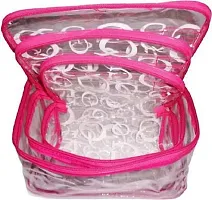 CLASSECRAFTS Combo cosmetic bag bridal organizer jewellery storage Makeup and Jewellery Vanity Box  (Pink)-thumb1