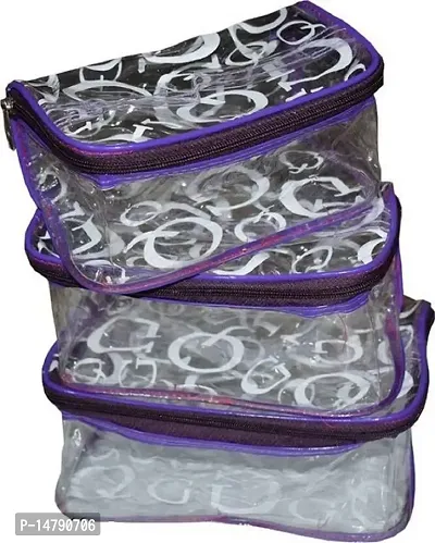 CLASSECRAFTS Combo cosmetic bag bridal organizer jewellery storage Makeup and Jewellery Vanity Box  (Pink, Purple)-thumb2