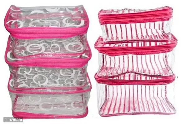 CLASSECRAFTS Pack of 2Pcs Printed Bridal Organizer, Makeup Kit, Cosmetic Box, Storage Case, Bangle Box Vanity Box(Pink)