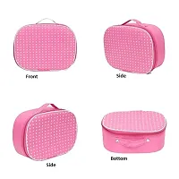 Pack of 1pc Multipurpose Vanity Box Set of 3pcs Vanity Box Makeup Kit, Multicpurpose Kit, Travel Pouch, Vanity Box (Pink)-thumb2