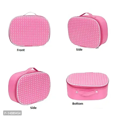 Pack of 1pc Multipurpose Vanity Box Set of 3pcs Vanity Box Makeup Kit, Multicpurpose Kit, Travel Pouch, Vanity Box (Pink)-thumb3