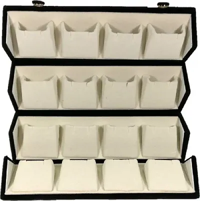 Trendy Suede Earring Studs Velvet Folder 16 Pairs Organizer Jewellery Vanity Box