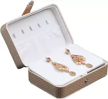 CLASSECRAFTS Dot Rexin jewellery Organizer ,jewellery box, Earring Plate Holder Box Multifunction Storage Box for Girls  Women, Multipurpose Kit, Travelling Bag Vanity Box (Gold)-thumb2