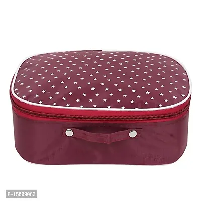 CLASSECRAFTS Pack of 2Pcs, 3Sets of best quality Makeup kit box Jewellery box, Vanity box, MakeUp Vanity Bag, storage Box, Multipurpose Kit, Travelling Bag Vanity Box (Maroon)-thumb3