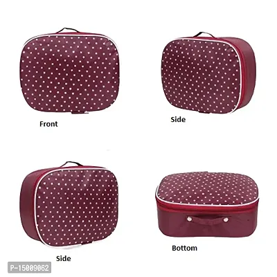 CLASSECRAFTS Pack of 2Pcs, 3Sets of best quality Makeup kit box Jewellery box, Vanity box, MakeUp Vanity Bag, storage Box, Multipurpose Kit, Travelling Bag Vanity Box (Maroon)-thumb2