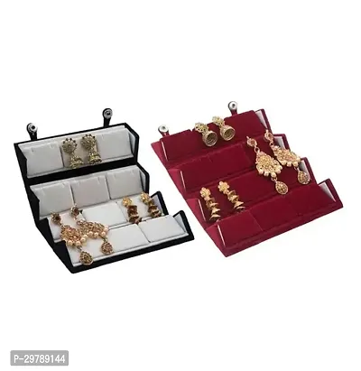 Useful 12 Pair Earing Storage Vanity Box Combo of 2