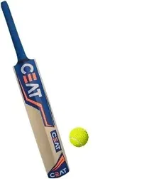 Men's Popular Willow Cricket Bat for Adult All Tennis Ball Size - 06 (Blue, Bat with Ball and Bat Cover)-thumb1