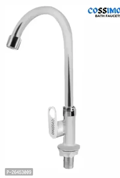 Livefast Prime Stainless Steel Swan neck Tap with Wall Flange for Washbasin - Pack of 1Handle Controlled