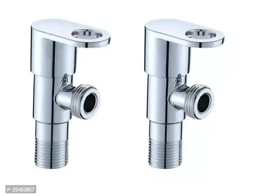 Livefast Angle Cock Valve Chrome Plated With Wall Flange _Pack of 2Knob Controlled-thumb0