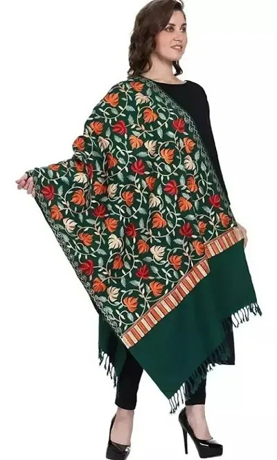 Kashmiri Border Embroidery Shawl,Stole for Women,Ladies,Girls