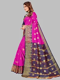 ADWYN PETER Women's Jacquard Banarasi Silk Casual Wear Lightweight Saree With Unstitched Blouse (R_C_579 Pink)-thumb1