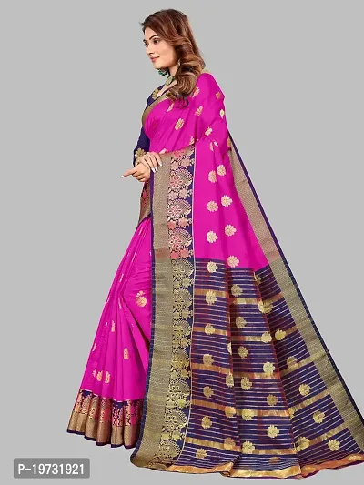 ADWYN PETER Women's Jacquard Banarasi Silk Casual Wear Lightweight Saree With Unstitched Blouse (R_C_579 Pink)-thumb2