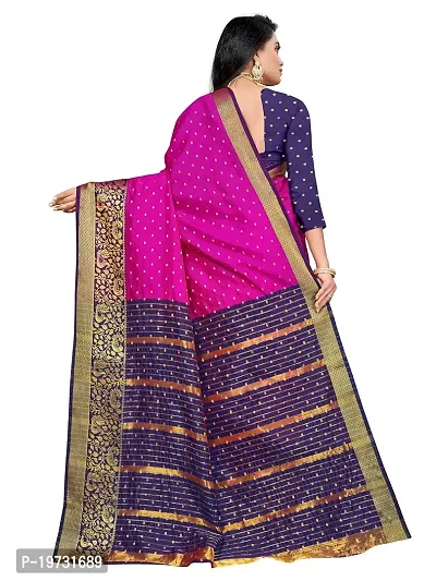 ADWYN PETER Women's Jacquard Banarasi Silk Casual Wear Lightweight Saree With Unstitched Blouse (R_C_537 Pink)-thumb4