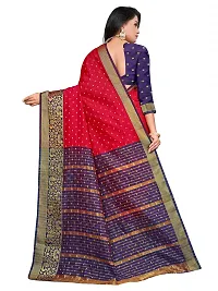ADWYN PETER Women's Jacquard Banarasi Silk Casual Wear Lightweight Saree With Unstitched Blouse (R_C_538 Red)-thumb3