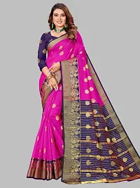 ADWYN PETER Women's Jacquard Banarasi Silk Casual Wear Lightweight Saree With Unstitched Blouse (R_C_579 Pink)-thumb3