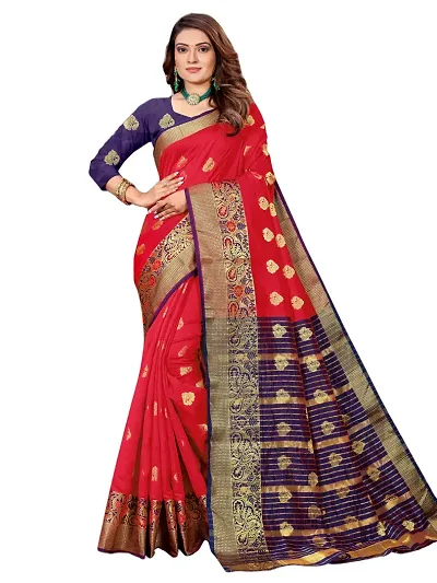 ADWYN PETER Women's Jacquard Banarasi Silk Casual Wear Lightweight Saree With Unstitched Blouse (R_C_569)