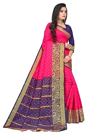 ADWYN PETER Women's Jacquard Banarasi Silk Casual Wear Lightweight Saree With Unstitched Blouse (R_C_536 Peach)-thumb1