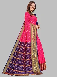 ADWYN PETER Women's Jacquard Banarasi Silk Casual Wear Lightweight Saree With Unstitched Blouse (R_C_550 Peach)-thumb1