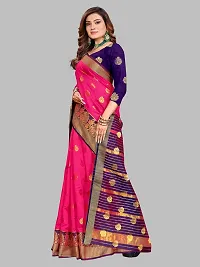 ADWYN PETER Women's Jacquard Banarasi Silk Casual Wear Lightweight Saree With Unstitched Blouse (R_C_578 Peach)-thumb4