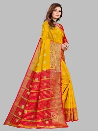 ADWYN PETER Women's Jacquard Banarasi Silk Casual Wear Lightweight Saree With Unstitched Blouse (R_C_575 Yellow)-thumb4