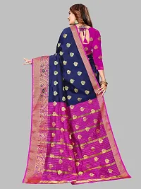 ADWYN PETER Women's Jacquard Banarasi Silk Casual Wear Lightweight Saree With Unstitched Blouse (R_C_571 Navyblue)-thumb2