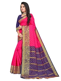 ADWYN PETER Women's Jacquard Banarasi Silk Casual Wear Lightweight Saree With Unstitched Blouse (R_C_536 Peach)-thumb2