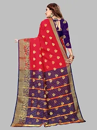 ADWYN PETER Women's Jacquard Banarasi Silk Casual Wear Lightweight Saree With Unstitched Blouse (R_C_574 Red)-thumb2
